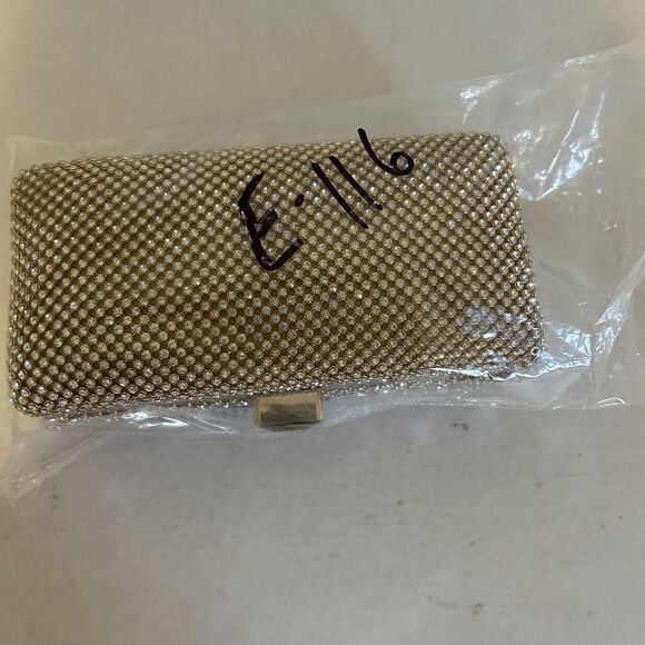 Gold Crystal Clutch Purse Womens Evening Bag Rhinestone Minaudiere Chain Strap - Picture 12 of 12